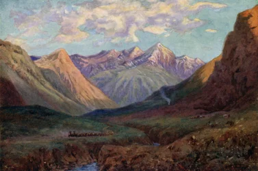 Mule Team Leaving Puente del Inca